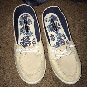 Tan boat shoes